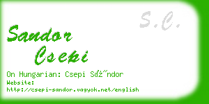 sandor csepi business card